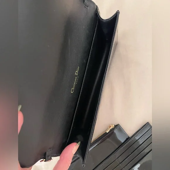 Dior black patent lady dior pouch - Picture 2 of 4